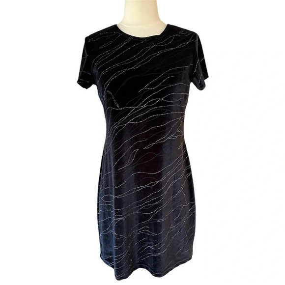 Limited Too Dresses & Skirts - Vintage Y2k Dress Size Medium Black Velvet Glitter Whimsigoth